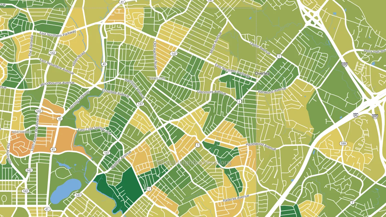 Glenham-Belhar, Baltimore, MD block-group voter-turnout map