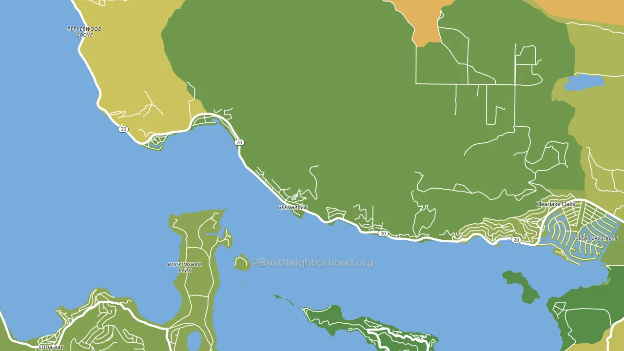 Glenhaven, CA block-group voter-turnout map