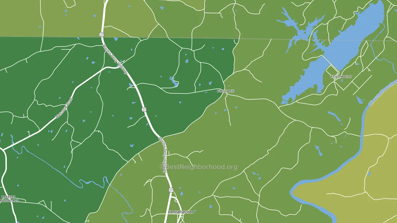 Glenloch, GA block-group voter-turnout map