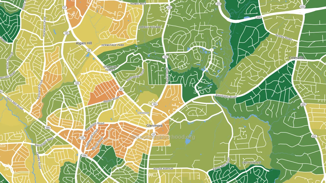 Glenmont, MD block-group voter-turnout map