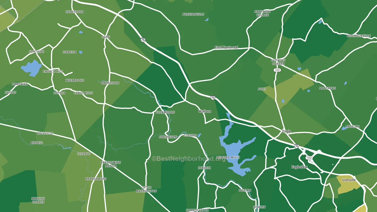 Glenmoore, PA block-group voter-turnout map