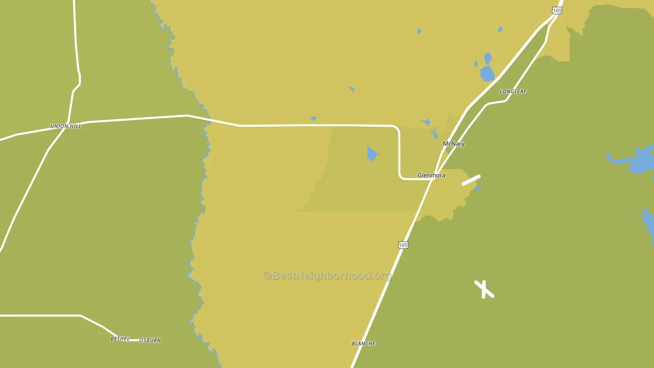 Glenmora, LA block-group voter-turnout map