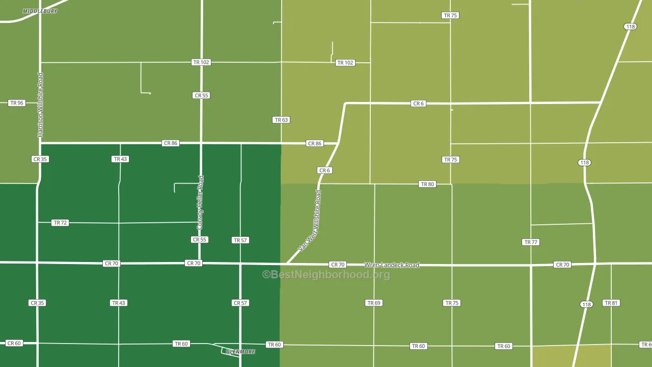 Glenmore, OH block-group voter-turnout map