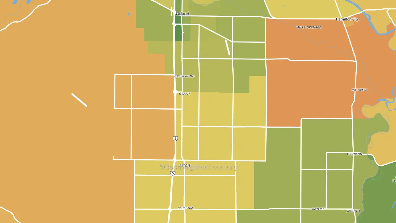 Glenn County, CA block-group voter-turnout map