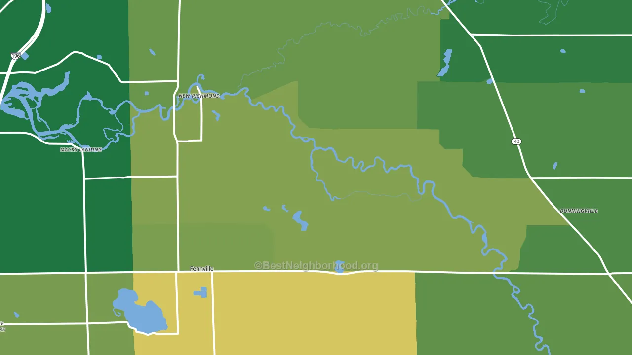 Glenn, MI block-group voter-turnout map