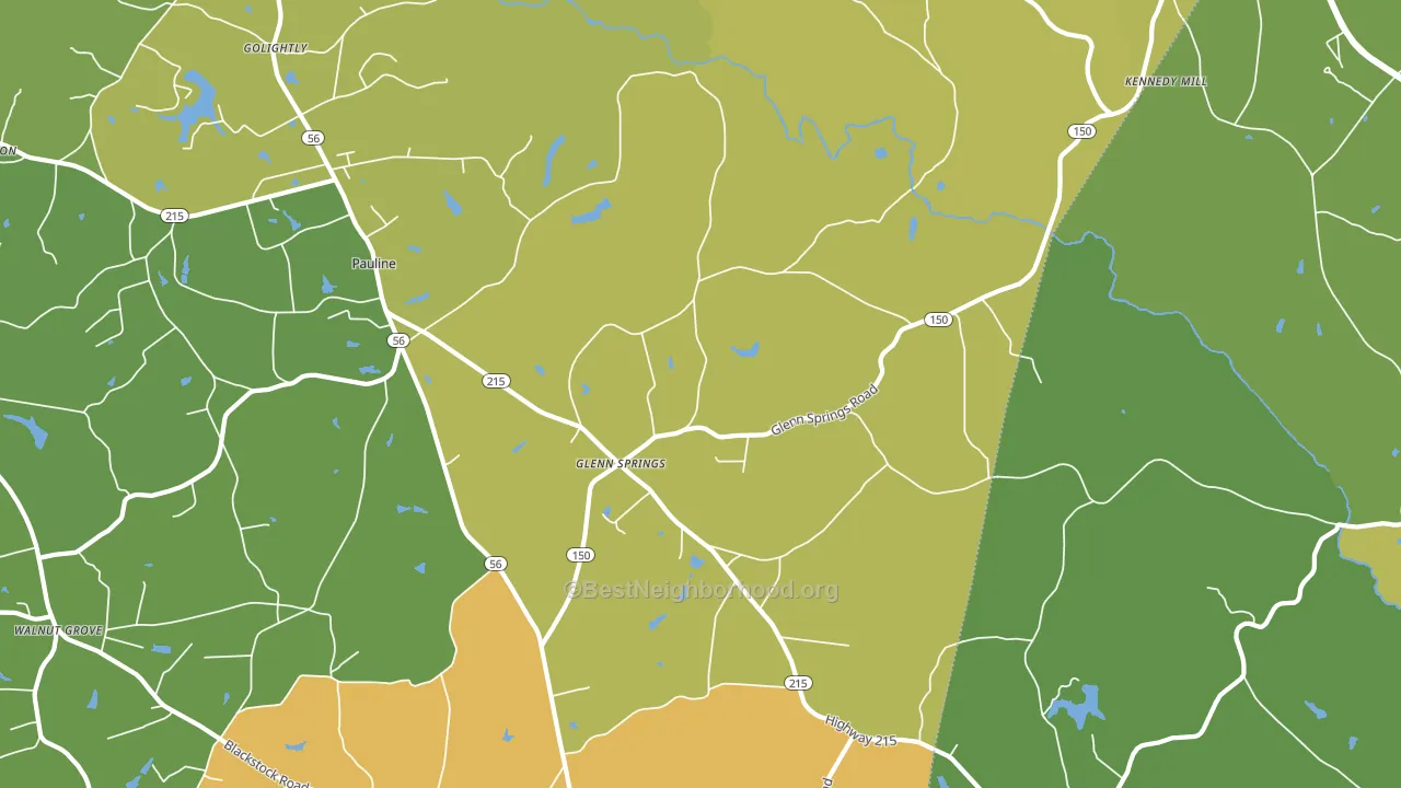 Glenn Springs, SC block-group voter-turnout map