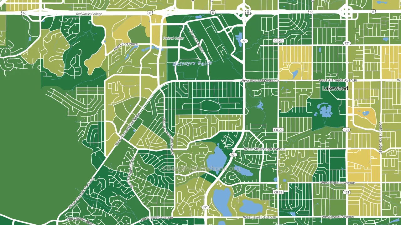 Glennon Heights, Lakewood, CO block-group voter-turnout map