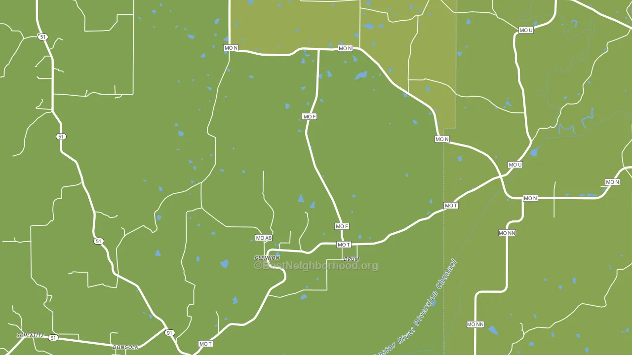 Glennon, MO block-group voter-turnout map