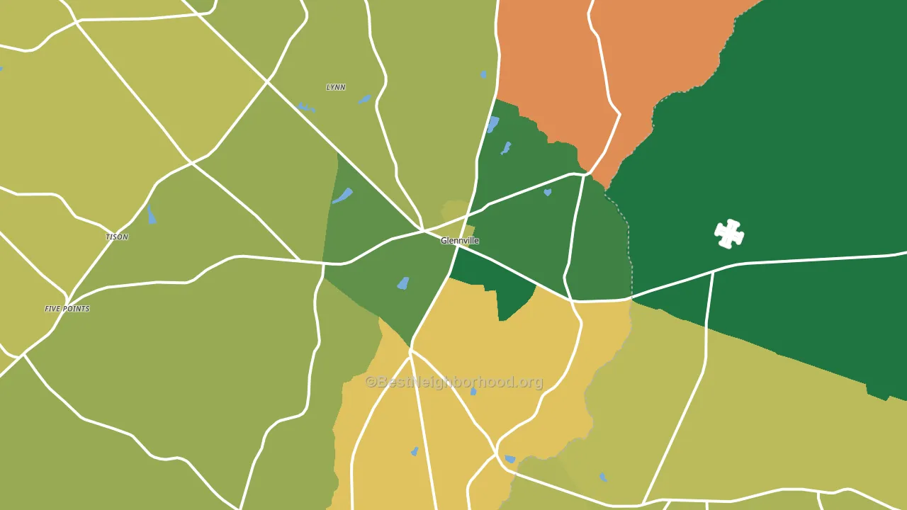Glennville, GA block-group voter-turnout map