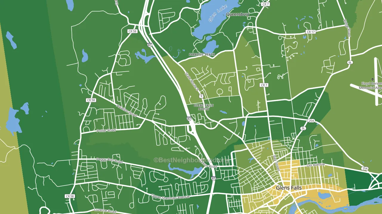 Glens Falls North, NY block-group voter-turnout map