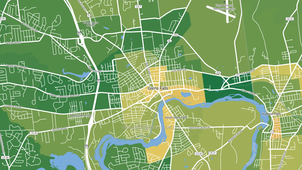 Glens Falls, NY block-group voter-turnout map
