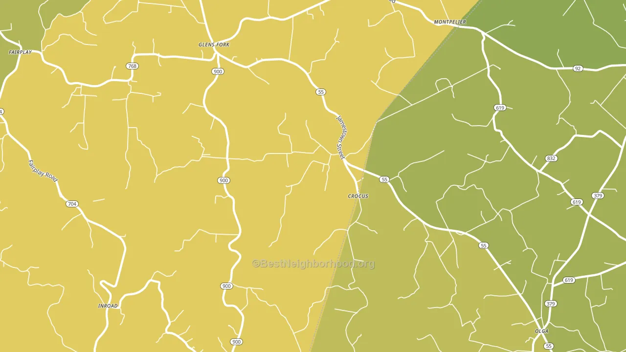 Glens Fork, KY block-group voter-turnout map