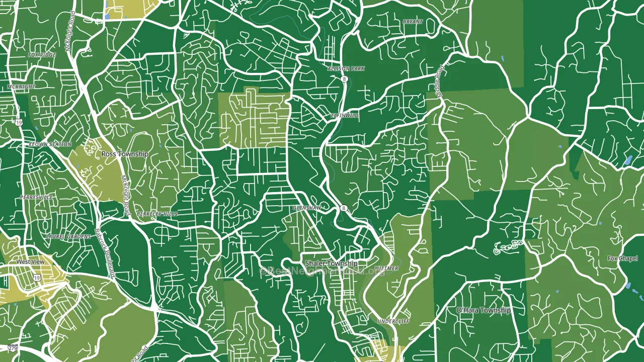 Glenshaw, PA block-group voter-turnout map
