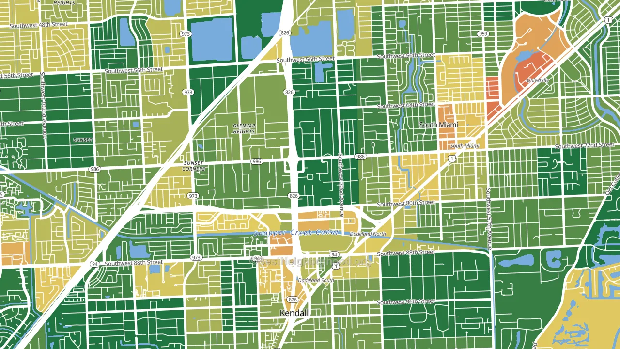 Glenvar Heights, FL block-group voter-turnout map