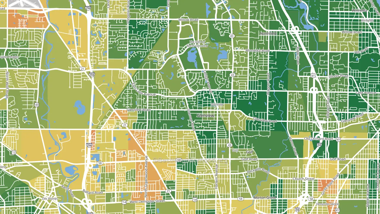 Glenview, IL block-group voter-turnout map
