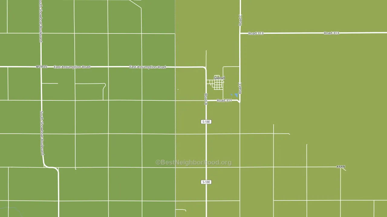 Glenvil, NE block-group voter-turnout map