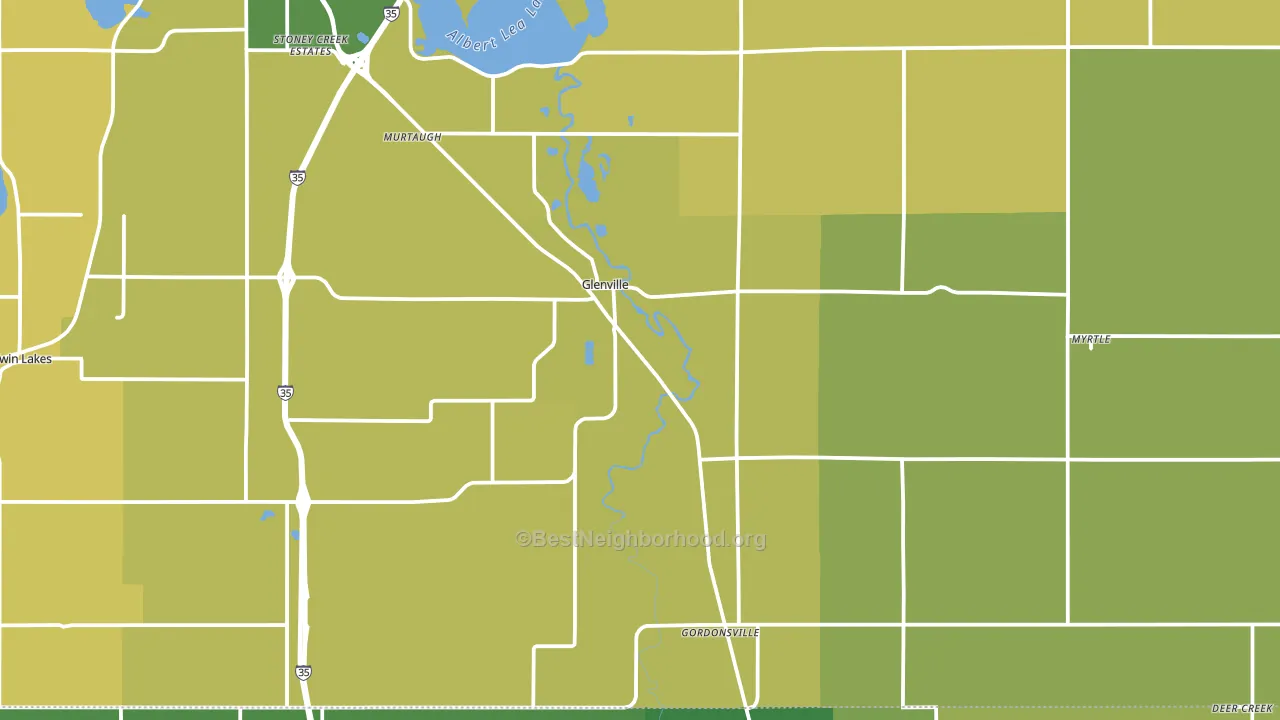 Glenville, MN block-group voter-turnout map
