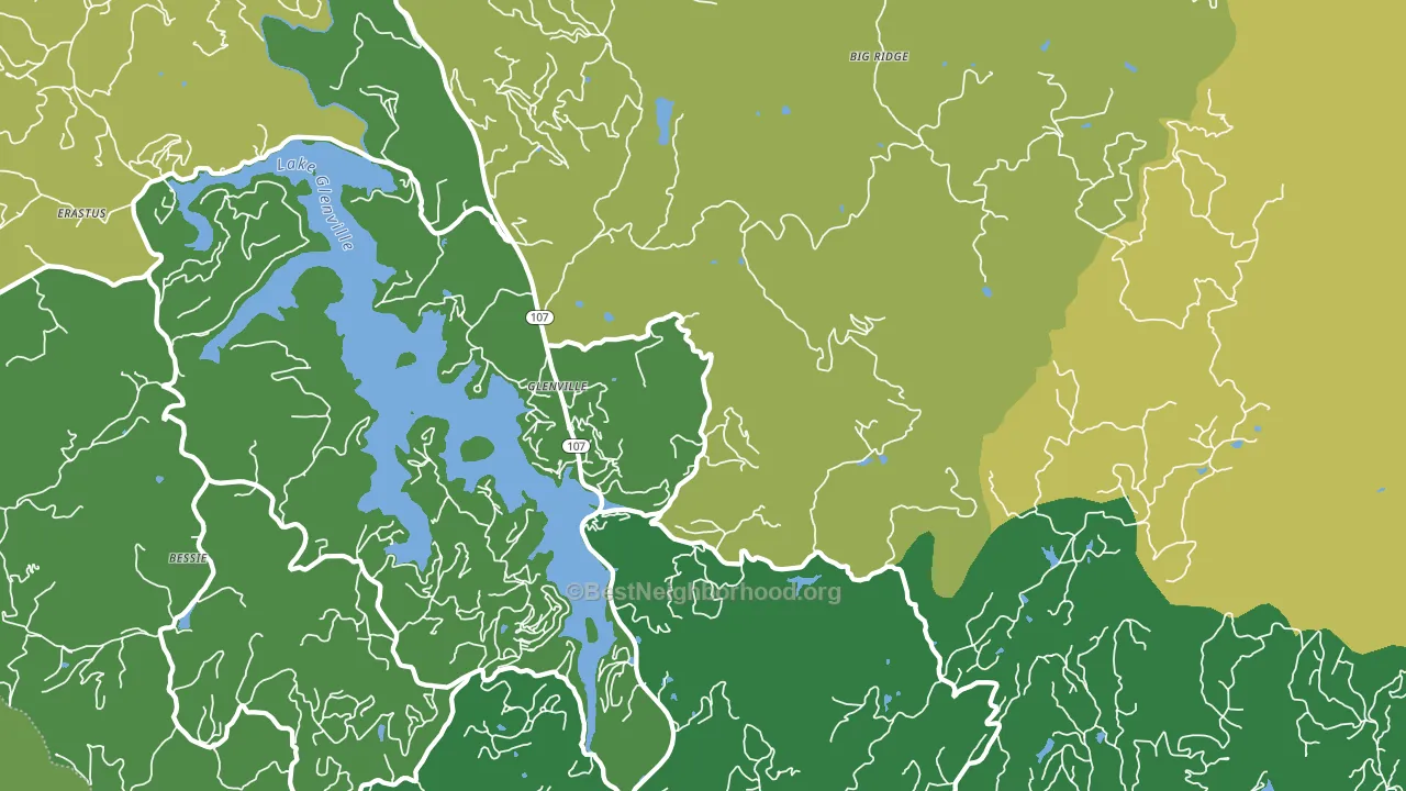 Glenville, NC block-group voter-turnout map