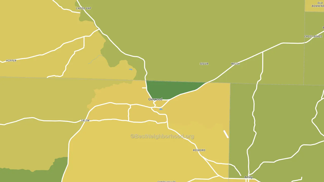 Glenwood, AR block-group voter-turnout map