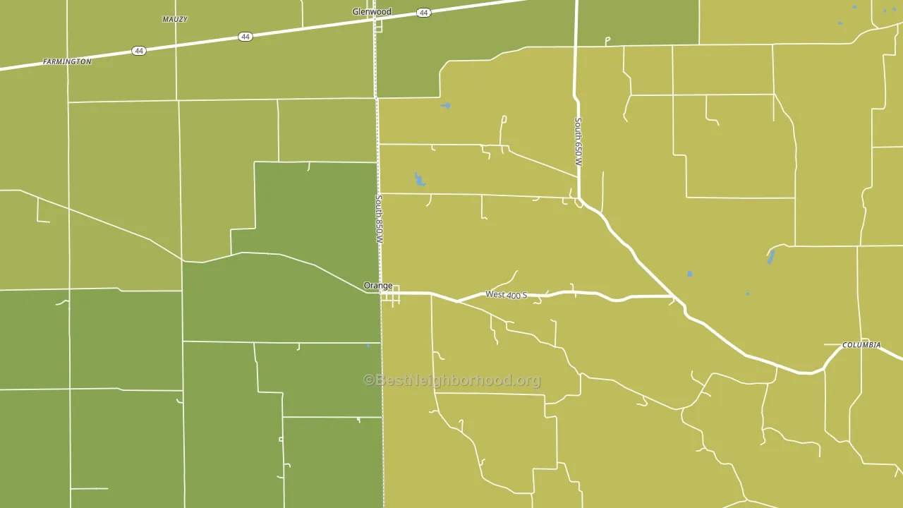 Glenwood, IN block-group voter-turnout map
