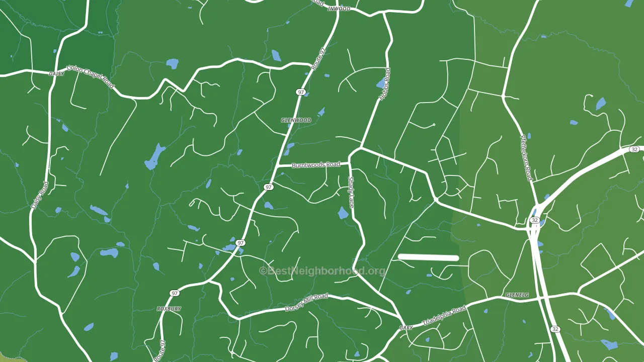 Glenwood, MD block-group voter-turnout map