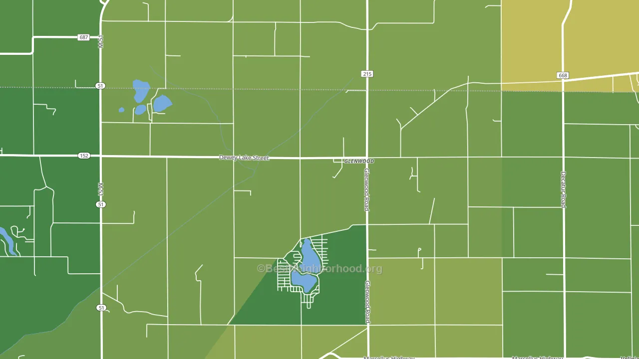 Glenwood, MI block-group voter-turnout map