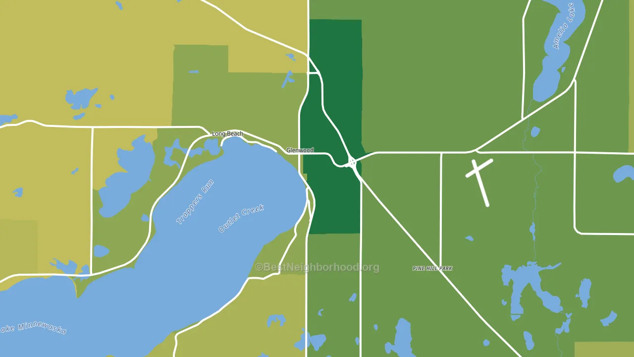 Glenwood, MN block-group voter-turnout map