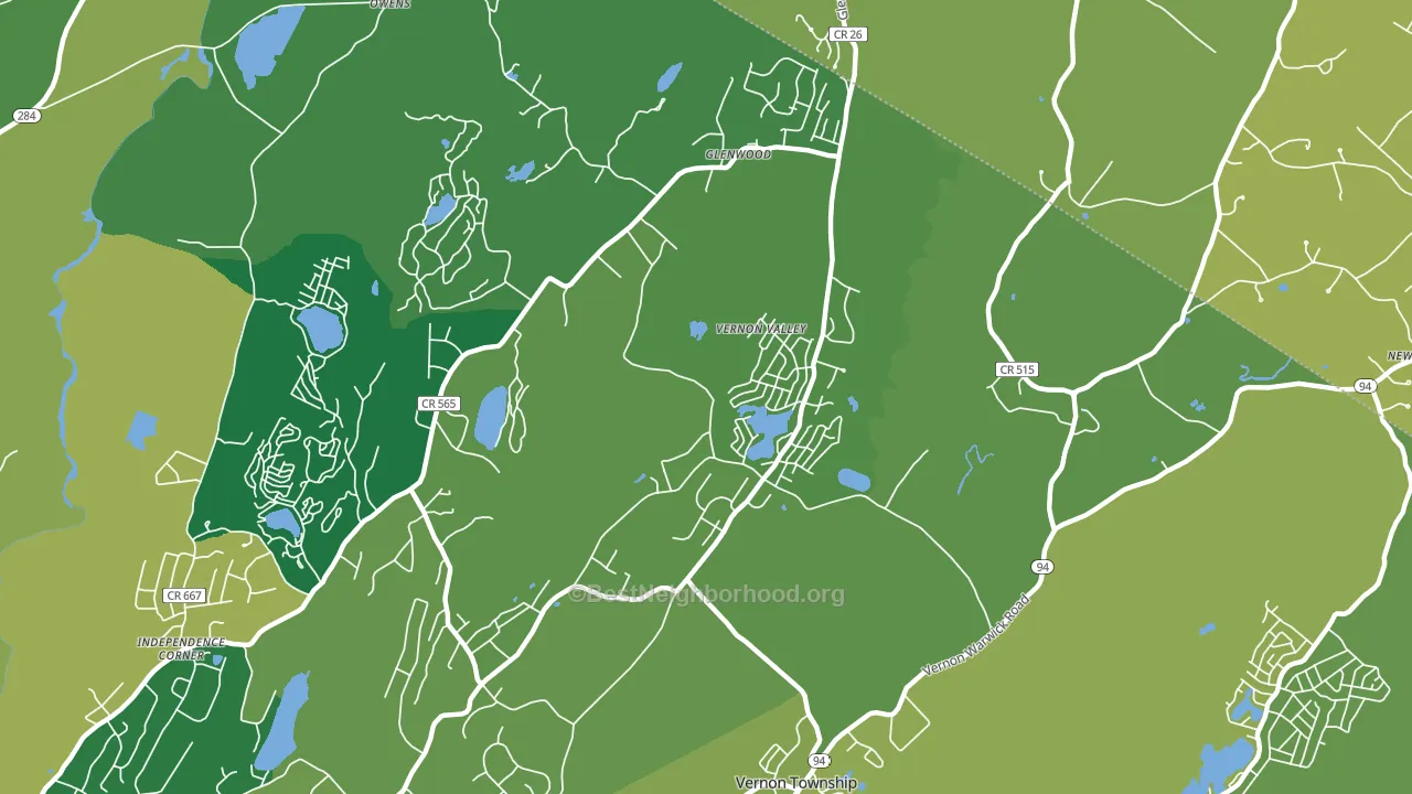 Glenwood, NJ block-group voter-turnout map