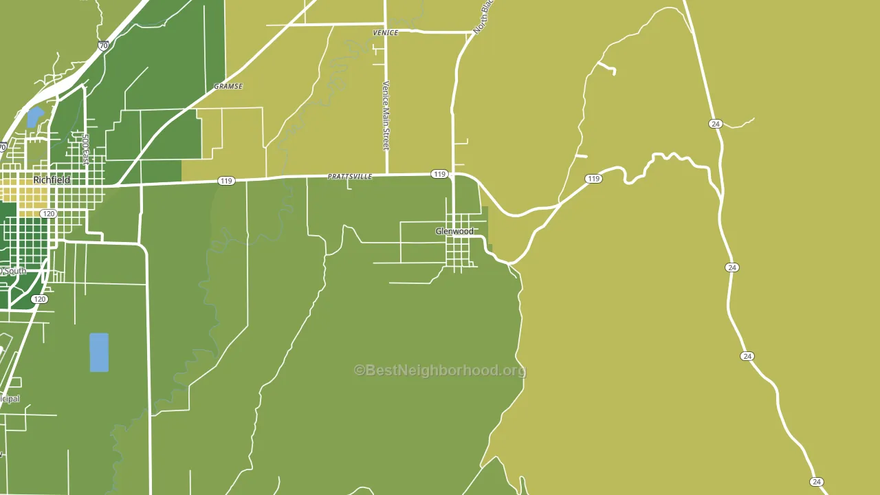 Glenwood, UT block-group voter-turnout map