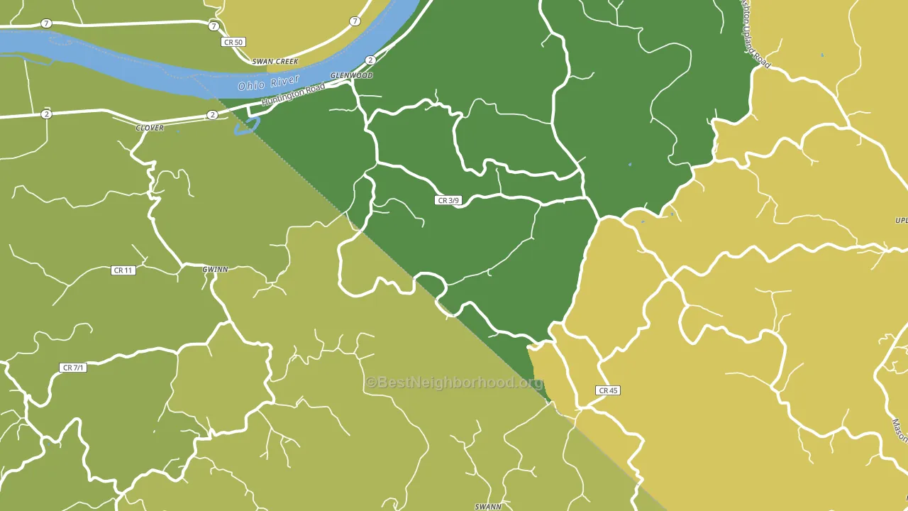 Glenwood, WV block-group voter-turnout map