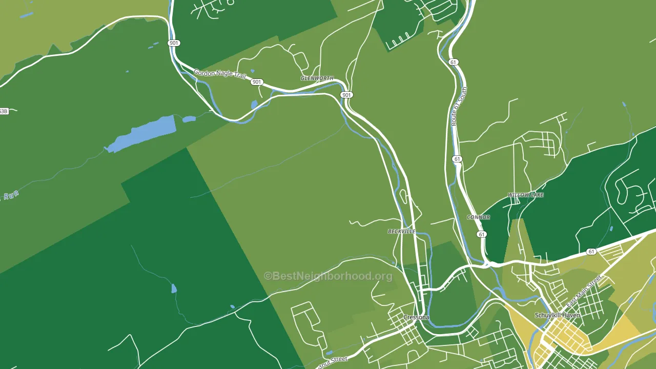 Glenworth, PA block-group voter-turnout map