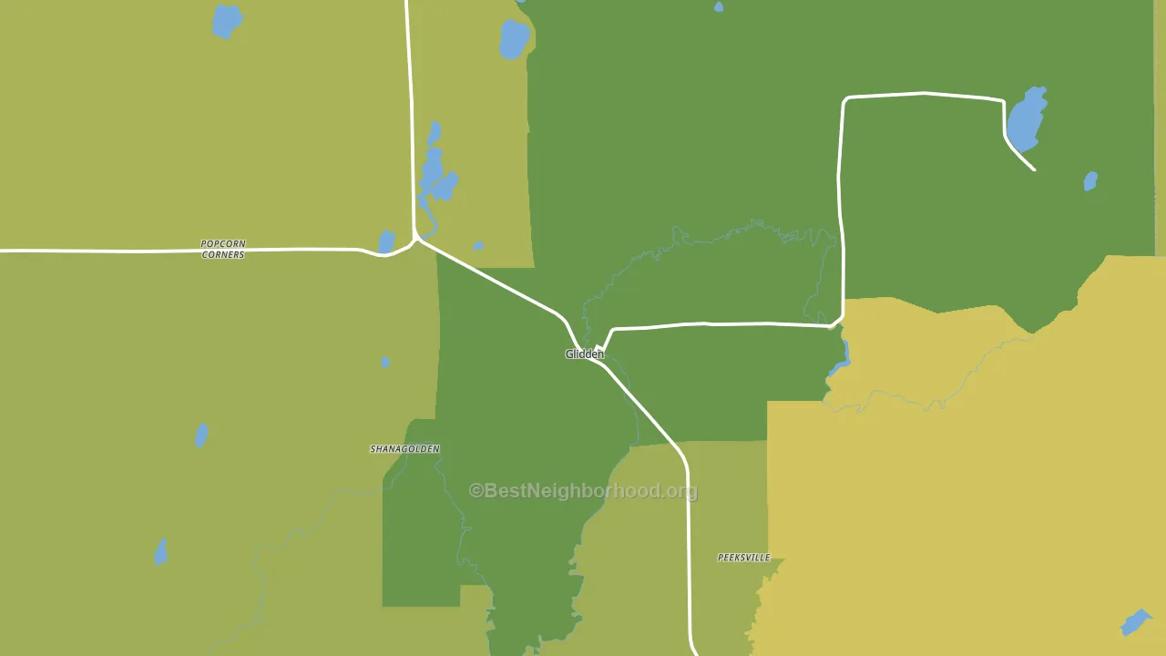 Glidden, WI block-group voter-turnout map
