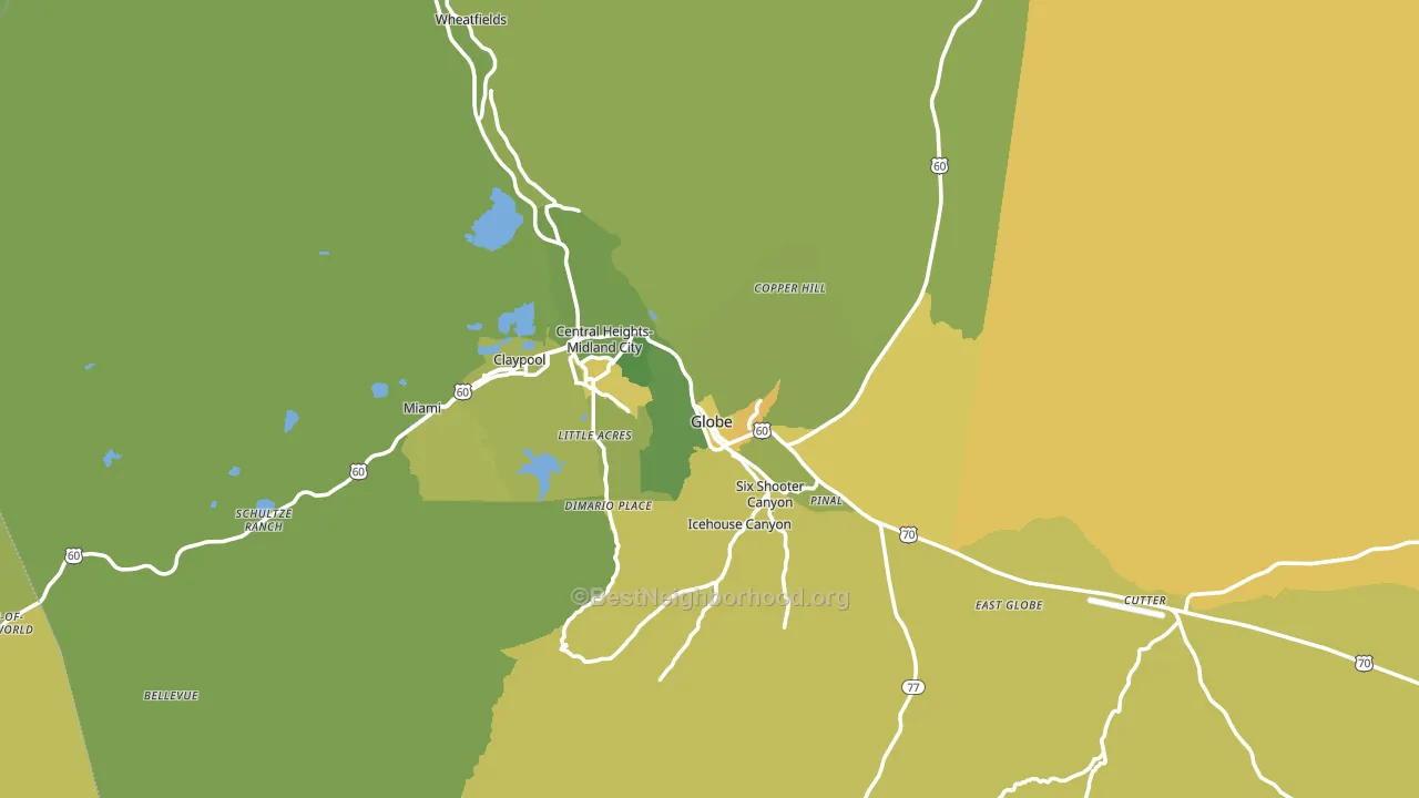 Globe, AZ block-group voter-turnout map