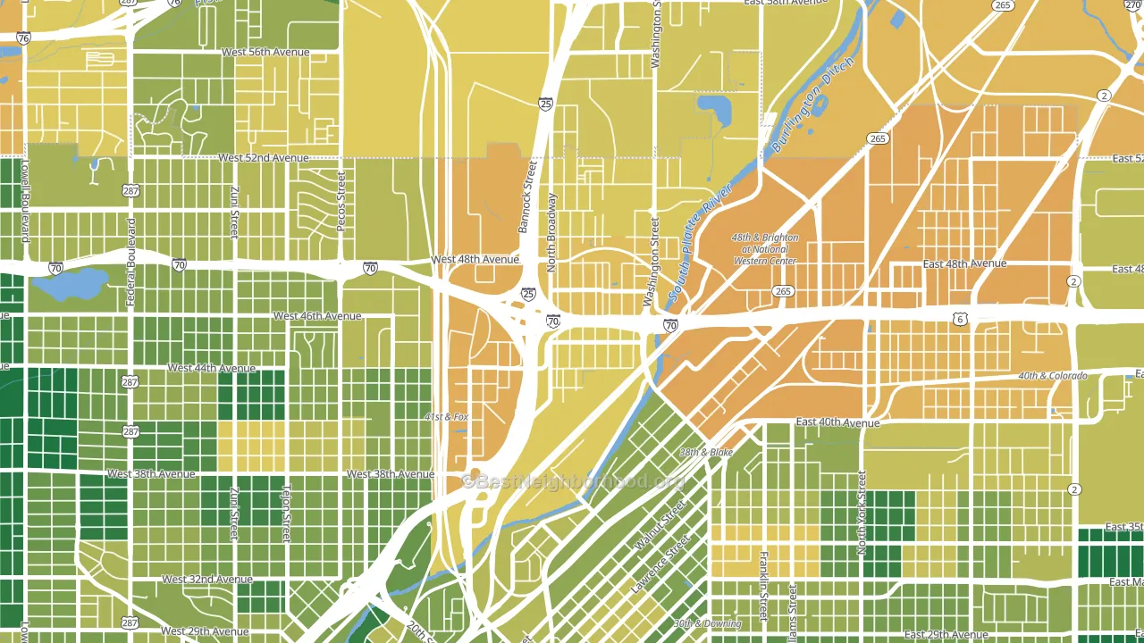 Globeville, Denver, CO block-group voter-turnout map