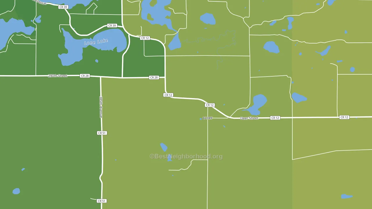 Glory, MN block-group voter-turnout map