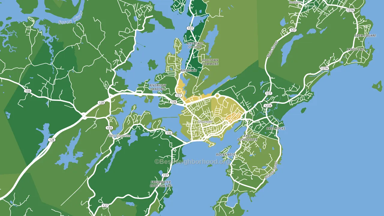 Gloucester, MA block-group voter-turnout map