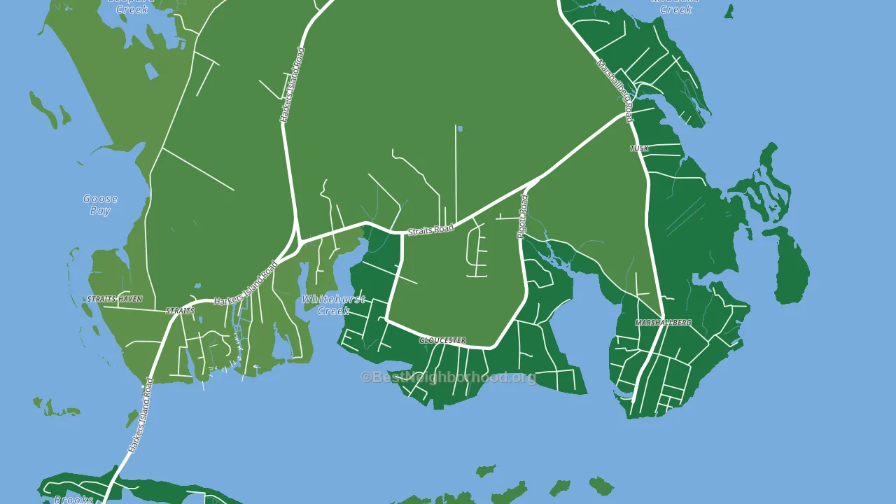 Gloucester, NC block-group voter-turnout map