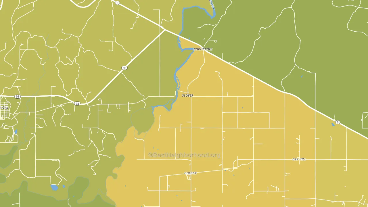 Glover, OK block-group voter-turnout map