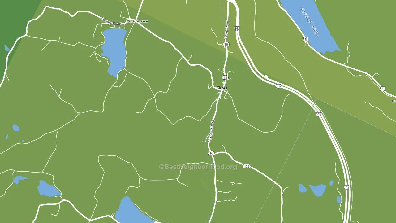 Glover, VT block-group voter-turnout map