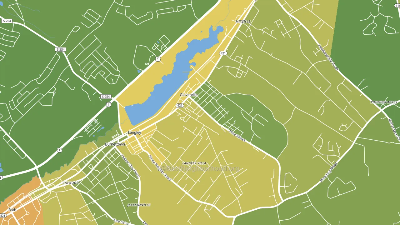 Gloverville, SC block-group voter-turnout map