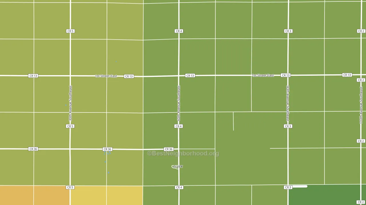 Gluek, MN block-group voter-turnout map