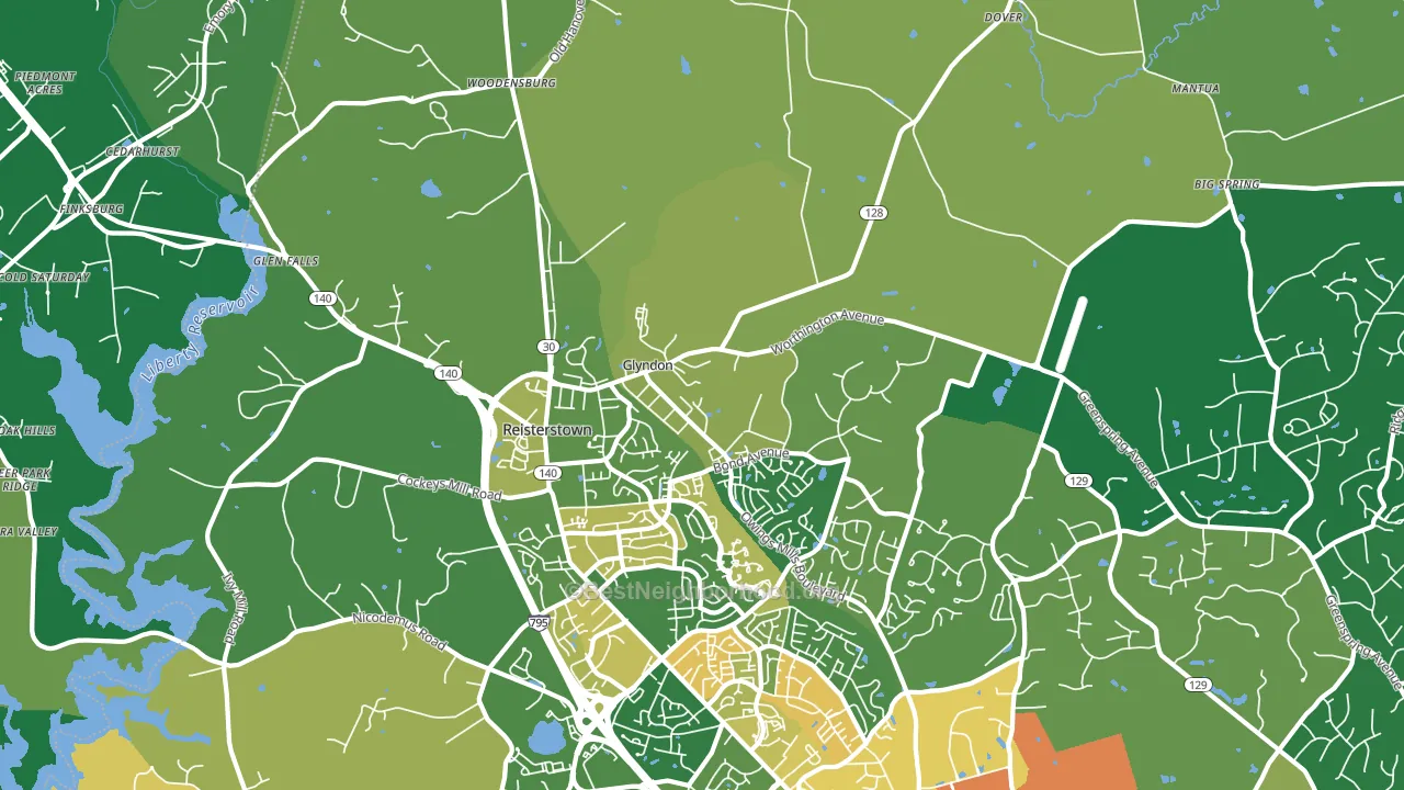 Glyndon, MD block-group voter-turnout map