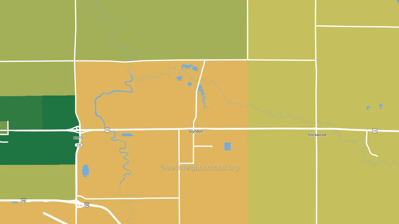 Glyndon, MN block-group voter-turnout map