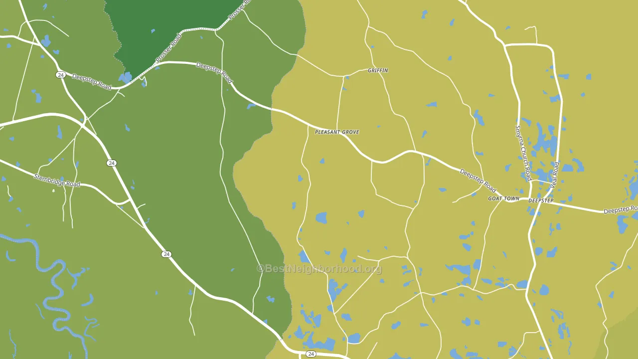 Goat Town, GA block-group voter-turnout map