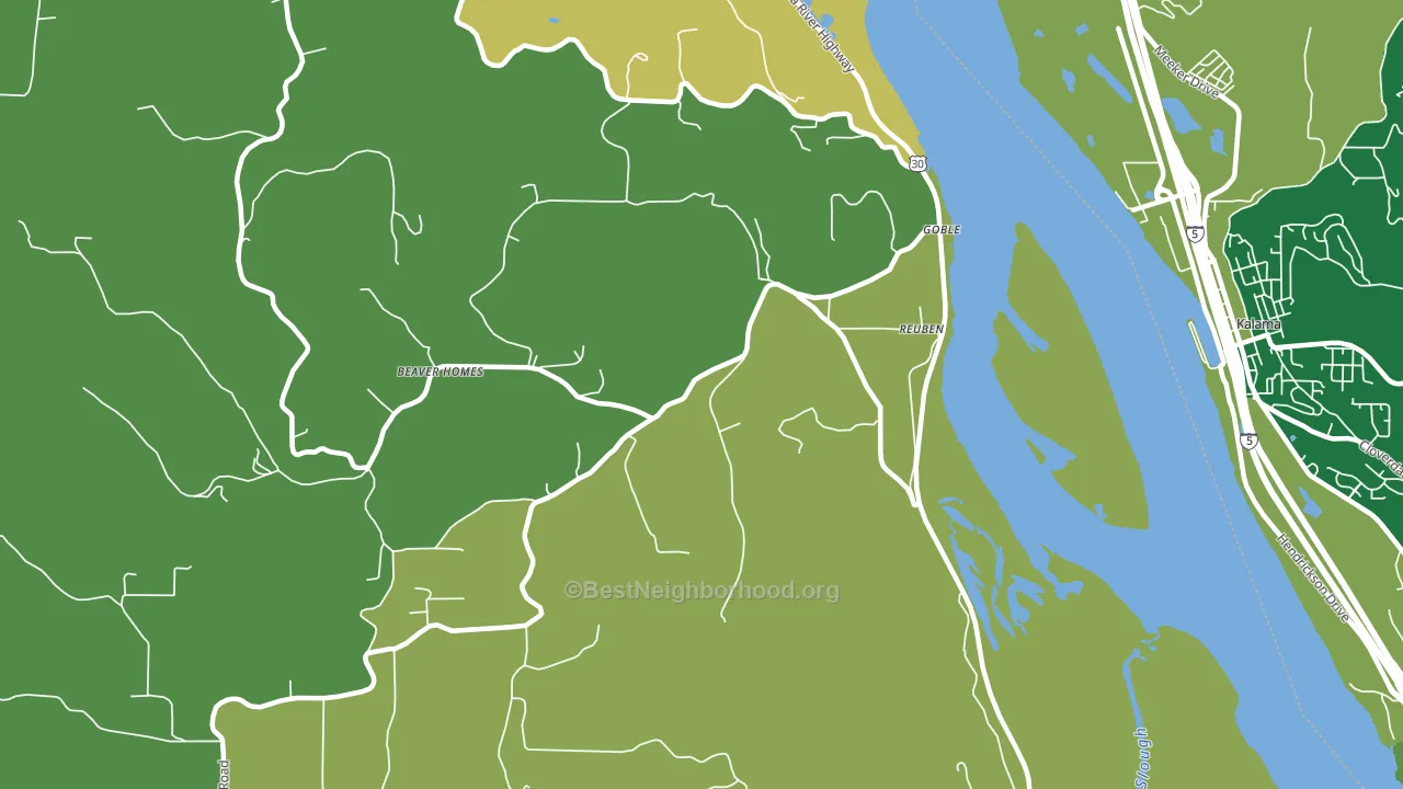 Goble, OR block-group voter-turnout map