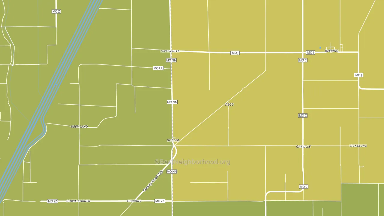 Gobler, MO block-group voter-turnout map