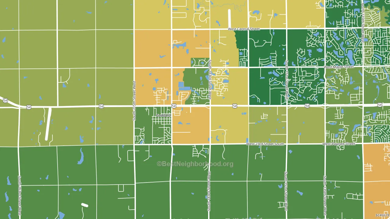 Goddard, KS block-group voter-turnout map