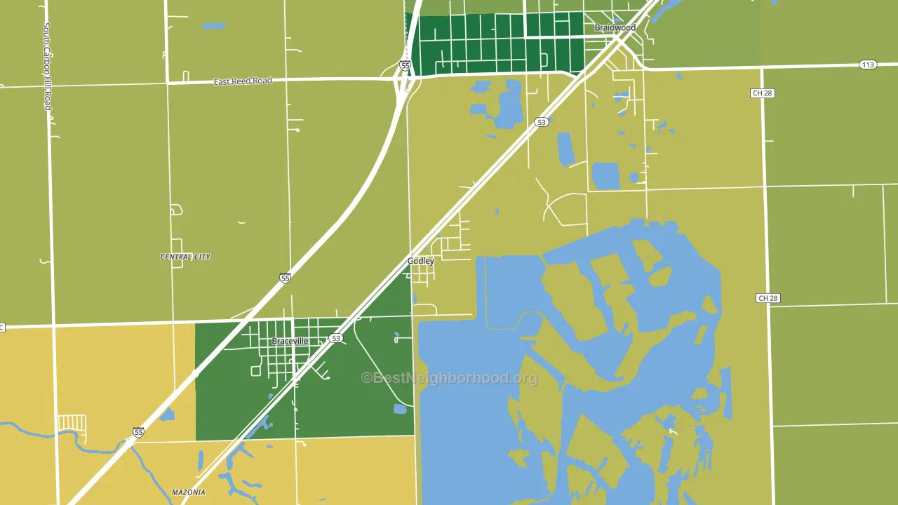 Godley, IL block-group voter-turnout map