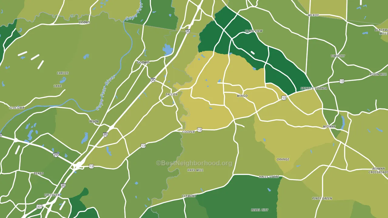Godwin, NC block-group voter-turnout map
