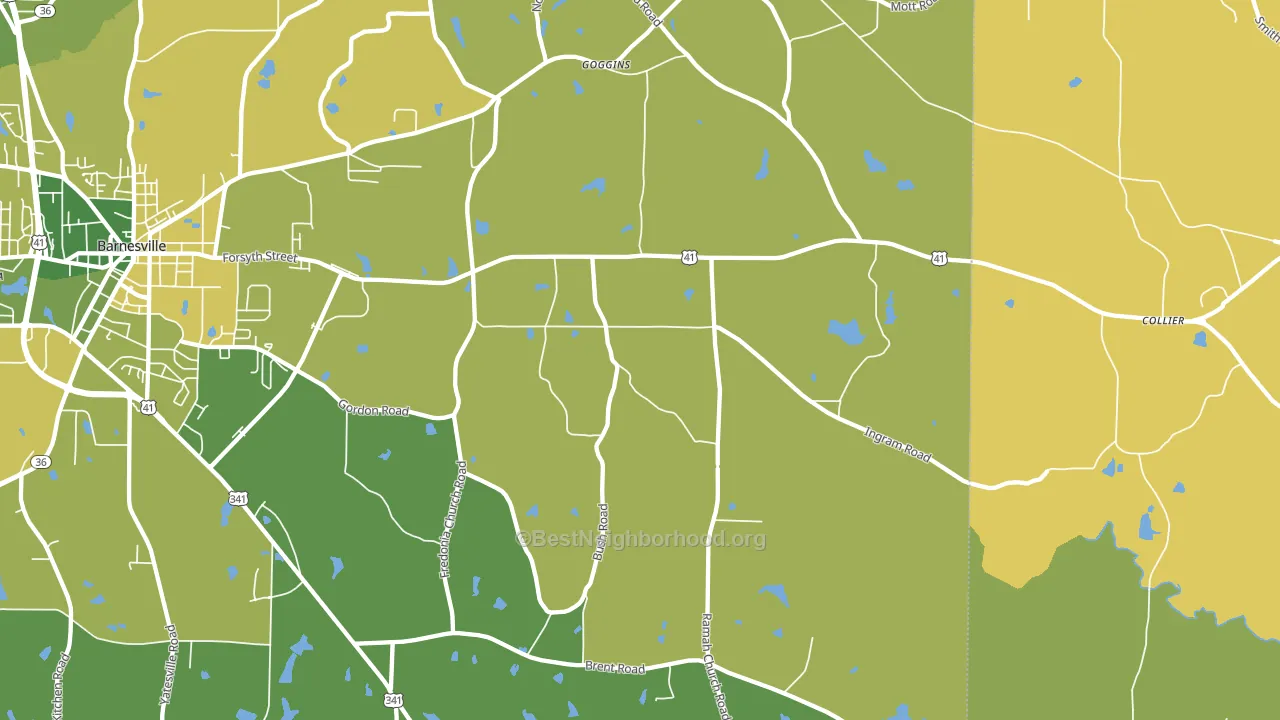 Goggins, GA block-group voter-turnout map